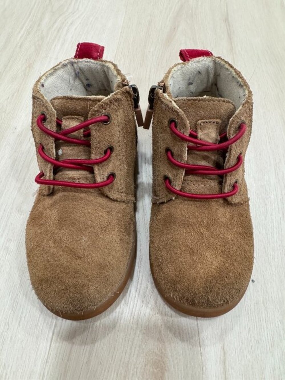 UGG Kids Chestnut Suede Lace-Up Zip Boots Toddler US 9 / UK 8
